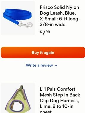 Li'l Pals Comfort Mesh Step In Back Clip Dog Harness 8 To 8 In Green With Leash